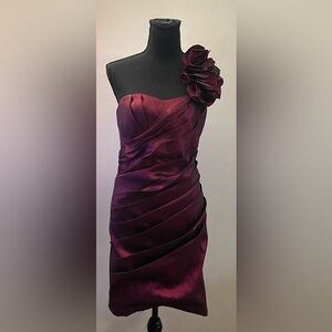 Katia-Red Asymmetrical One Shoulder Cocktail Dress Size L